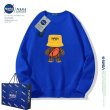 画像4: nasa×hiking bear print sweatshirt pullover round neck  trainer  ユニセックス男女兼用NASA×ハイキングベア熊ラウンドネックスウェットプルオーバートレーナー (4)