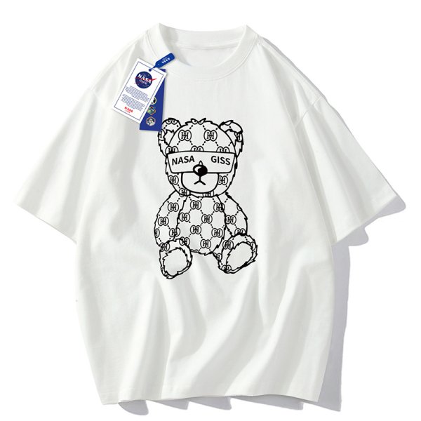 画像1: NASA GISS x Monogram Bear print Print oversizeT shirt　 ユニセックス男女兼用ナサ×モノグラムベアロゴプリント半袖 Tシャツ (1)