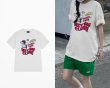 画像3: hey big club baseball print Round Neck Short Sleeve T-Shirt　ユニセックス男女兼用ベースボールクラブウルフプリント  ラウンドネック半袖 Tシャツ (3)