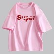 画像12: Super logo print Print oversizeT shirt　 ユニセックス男女兼用SUPERスーパーロゴプリント半袖 Tシャツ (12)