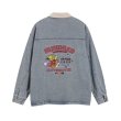 画像2: unisex pooh embroidery Denim Jacket G Jean　ユニセックス 男女兼用熊のプーさん刺繍デニムGジャンジャケットスタジャンスタジアムジャンバー (2)