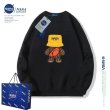 画像2: nasa×hiking bear print sweatshirt pullover round neck  trainer  ユニセックス男女兼用NASA×ハイキングベア熊ラウンドネックスウェットプルオーバートレーナー (2)