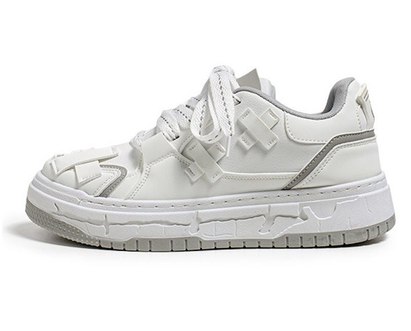 画像2: Unisex cross leatherLace-Up Sneakers shoes  ユニセックス男女兼用クロスレザーレースアップ  スニーカー  (2)