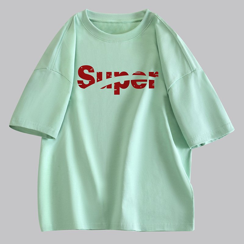 画像10: Super logo print Print oversizeT shirt　 ユニセックス男女兼用SUPERスーパーロゴプリント半袖 Tシャツ (10)