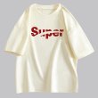 画像4: Super logo print Print oversizeT shirt　 ユニセックス男女兼用SUPERスーパーロゴプリント半袖 Tシャツ (4)
