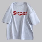 画像6: Super logo print Print oversizeT shirt　 ユニセックス男女兼用SUPERスーパーロゴプリント半袖 Tシャツ (6)