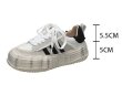 画像8: Unisex 3-line thick-soled lace-up Sneakers shoes  ユニセックス男女兼用3ライン厚底プラットフォームレースアップ  スニーカー  (8)