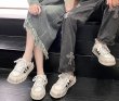 画像7: Unisex 3-line thick-soled lace-up Sneakers shoes  ユニセックス男女兼用3ライン厚底プラットフォームレースアップ  スニーカー  (7)