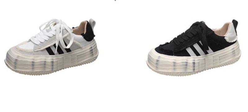 画像6: Unisex 3-line thick-soled lace-up Sneakers shoes  ユニセックス男女兼用3ライン厚底プラットフォームレースアップ  スニーカー  (6)