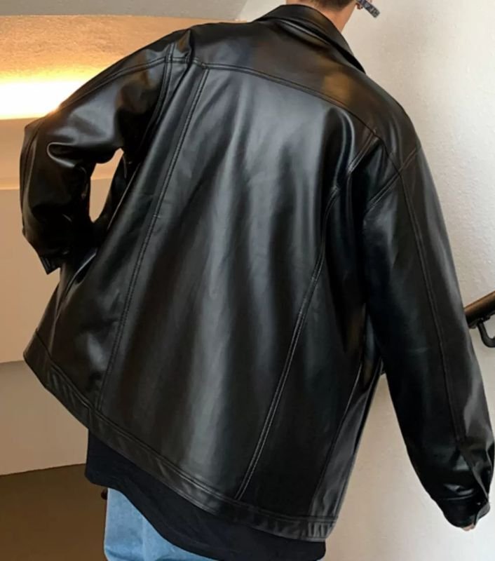 画像4: unisex leather trucker jacket ユニセックス 男女兼用レザートラッカージャケットジャンバー (4)