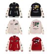 画像3: floral towel embroidered flocking trendy jacket stadium jacket baseball uniform jacket blouson ユニセックス 男女兼用フローラル刺繍 ベースボールジャケット スタジャン  (3)