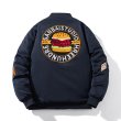 画像4: burger embroidered flocking trendy jacket stadium jacket baseball uniform jacket blouson ユニセックス 男女兼用バーガーハンバーガー刺繍 ベースボールジャケット スタジャン  (4)