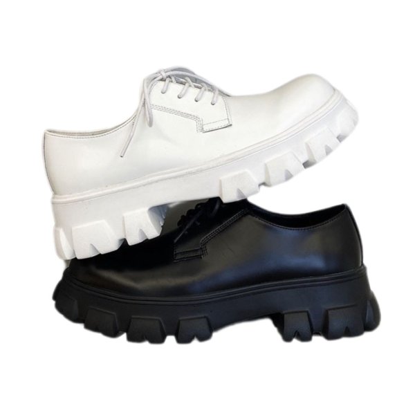 画像1: Unisex Men's Chunky platform sole loafers  男女兼用 レザー プラットフォーム チャンキーソール ローファー メンズシューズ (1)