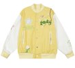 画像2: flower embroidery baseball uniform jacket blouson iconslab embroidery Stadium jumper ユニセックス 男女兼用 フラワー刺繍 スタジアムジャンパー スタジャン MA-1 ボンバー ジャケット ブルゾン (2)