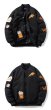 画像10: burger embroidered flocking trendy jacket stadium jacket baseball uniform jacket blouson ユニセックス 男女兼用バーガーハンバーガー刺繍 ベースボールジャケット スタジャン  (10)