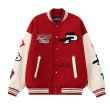 画像1: floral towel embroidered flocking trendy jacket stadium jacket baseball uniform jacket blouson ユニセックス 男女兼用フローラル刺繍 ベースボールジャケット スタジャン  (1)