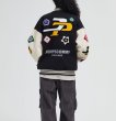 画像12: floral towel embroidered flocking trendy jacket stadium jacket baseball uniform jacket blouson ユニセックス 男女兼用フローラル刺繍 ベースボールジャケット スタジャン  (12)