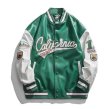 画像1: california stitch leather stadium jacket baseball uniform jacket blouson ユニセックス 男女兼用カリフォルニアステッチベースボールジャケット スタジャン  (1)