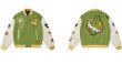 画像1: Earth & WHO embroidery baseball uniform jacket blouson iconslab embroidery Stadium jumper ユニセックス 男女兼用 アース地球刺繍 スタジアムジャンパー スタジャン MA-1 ボンバー ジャケット ブルゾン (1)