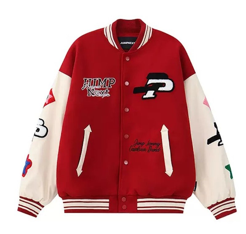 画像4: floral towel embroidered flocking trendy jacket stadium jacket baseball uniform jacket blouson ユニセックス 男女兼用フローラル刺繍 ベースボールジャケット スタジャン  (4)