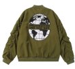 画像1: earth map embroidery stadium jacket baseball uniform jacket blouson ユニセックス 男女兼用地球アース地図刺繍ベースボールジャケット スタジャン  (1)