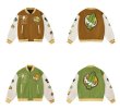 画像2: Earth & WHO embroidery baseball uniform jacket blouson iconslab embroidery Stadium jumper ユニセックス 男女兼用 アース地球刺繍 スタジアムジャンパー スタジャン MA-1 ボンバー ジャケット ブルゾン (2)