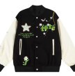 画像5: flower embroidery baseball uniform jacket blouson iconslab embroidery Stadium jumper ユニセックス 男女兼用 フラワー刺繍 スタジアムジャンパー スタジャン MA-1 ボンバー ジャケット ブルゾン (5)