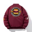 画像2: burger embroidered flocking trendy jacket stadium jacket baseball uniform jacket blouson ユニセックス 男女兼用バーガーハンバーガー刺繍 ベースボールジャケット スタジャン  (2)