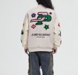 画像11: floral towel embroidered flocking trendy jacket stadium jacket baseball uniform jacket blouson ユニセックス 男女兼用フローラル刺繍 ベースボールジャケット スタジャン  (11)