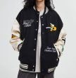 画像9: floral towel embroidered flocking trendy jacket stadium jacket baseball uniform jacket blouson ユニセックス 男女兼用フローラル刺繍 ベースボールジャケット スタジャン  (9)