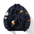 画像7: burger embroidered flocking trendy jacket stadium jacket baseball uniform jacket blouson ユニセックス 男女兼用バーガーハンバーガー刺繍 ベースボールジャケット スタジャン  (7)