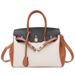 画像3: PU Leather 2 tone Colorful BK Bag with Shoulder Strap　PUレザー 2トーン　ハンドバッグ　ショルダーバッグ　通学　通勤 (3)