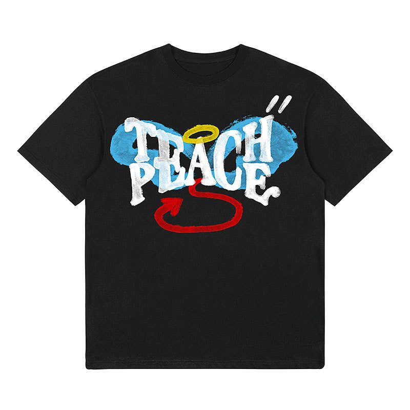 画像2: Peace graphic print short sleeve T-shirt ユニセックス男女兼用ピースグラフィック半袖プリント Tシャツ (2)