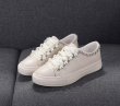 画像9:  With pearl x crystal chain leather lace up sneakers　パール×クリスタルチェーン付き レザーレースアップスニーカー サイズ35-39 (9)