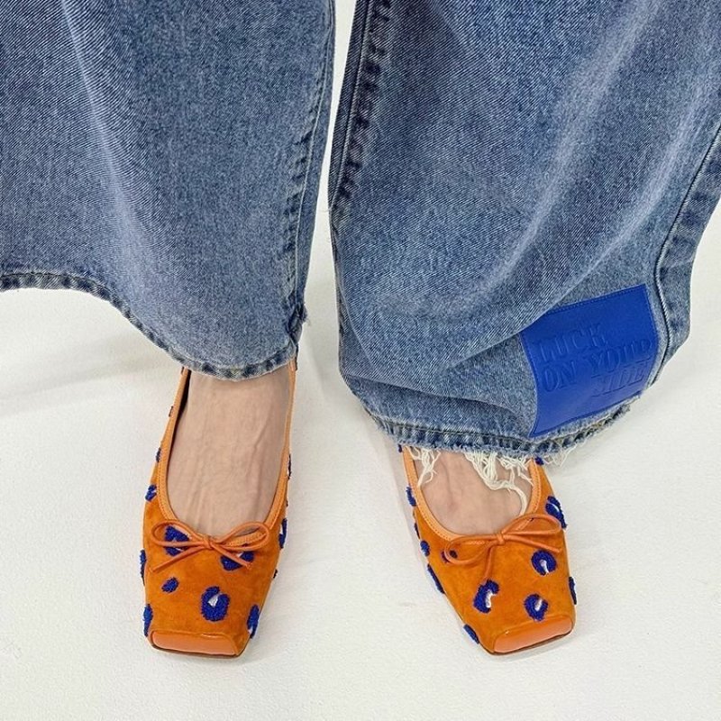 画像3: Women’s leopard flat pumps ballerina shoes  レオパードヒョウ柄リボンフラットパンプスバレーバレリーナシューズ (3)