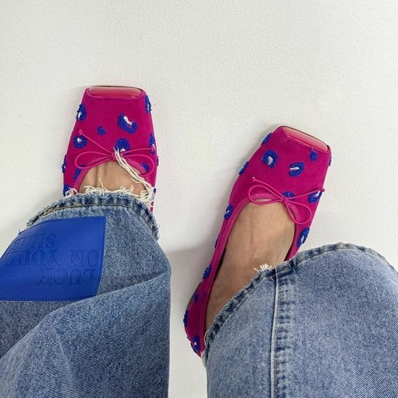 画像6: Women’s leopard flat pumps ballerina shoes  レオパードヒョウ柄リボンフラットパンプスバレーバレリーナシューズ (6)