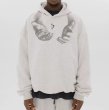 画像2: Unisex hand print hoodie long sleeve 男女兼用  ユニセックスハンド手プリント 長袖フーディ パーカースウェット (2)