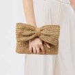 画像2: ribbon straw tote clutch bag　ストロービックリボン籠かごトートクラッチバッグ (2)