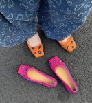 画像1: Women’s leopard flat pumps ballerina shoes 　レオパードヒョウ柄リボンフラットパンプスバレーバレリーナシューズ (1)