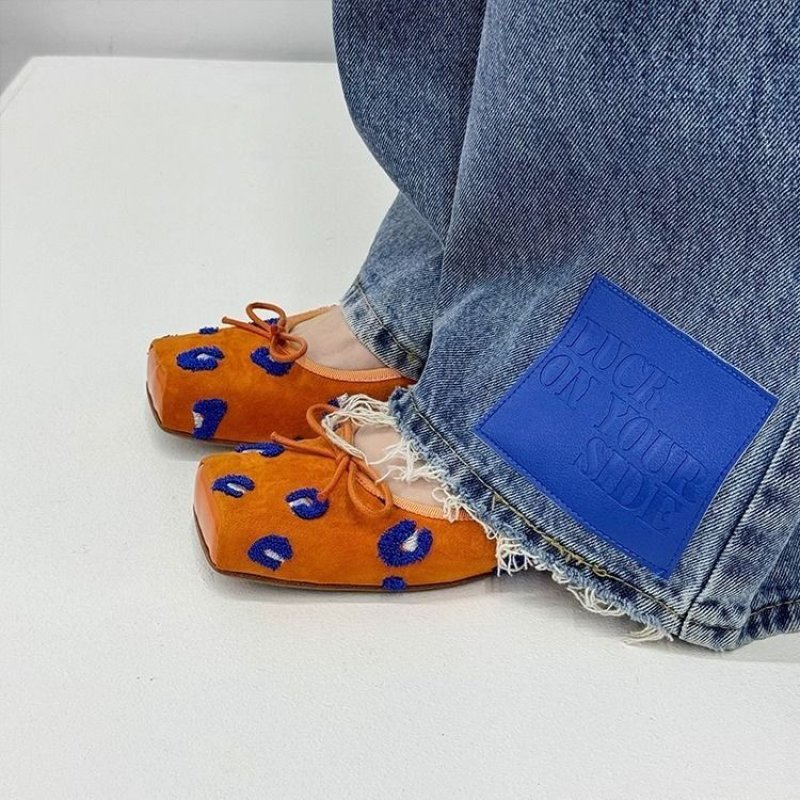 画像9: Women’s leopard flat pumps ballerina shoes  レオパードヒョウ柄リボンフラットパンプスバレーバレリーナシューズ (9)