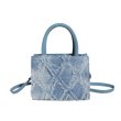 画像4: denim fringe square tote shoulder mini bag　フリンジデニムスクエアトートバッグ　ショルダーバッグ　通学　通勤 (4)