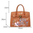 画像7: PU Leather KIDS LOVE IT Painted BK Bag with Shoulder Strap 6 colors　６色　PUレザー　ペイントデザイン　ハンドバッグ　ショルダーバッグ　通学　通勤 (7)