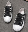 画像8:  With pearl x crystal chain leather lace up sneakers　パール×クリスタルチェーン付き レザーレースアップスニーカー サイズ35-39 (8)