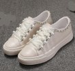 画像4:  With pearl x crystal chain leather lace up sneakers　パール×クリスタルチェーン付き レザーレースアップスニーカー サイズ35-39 (4)