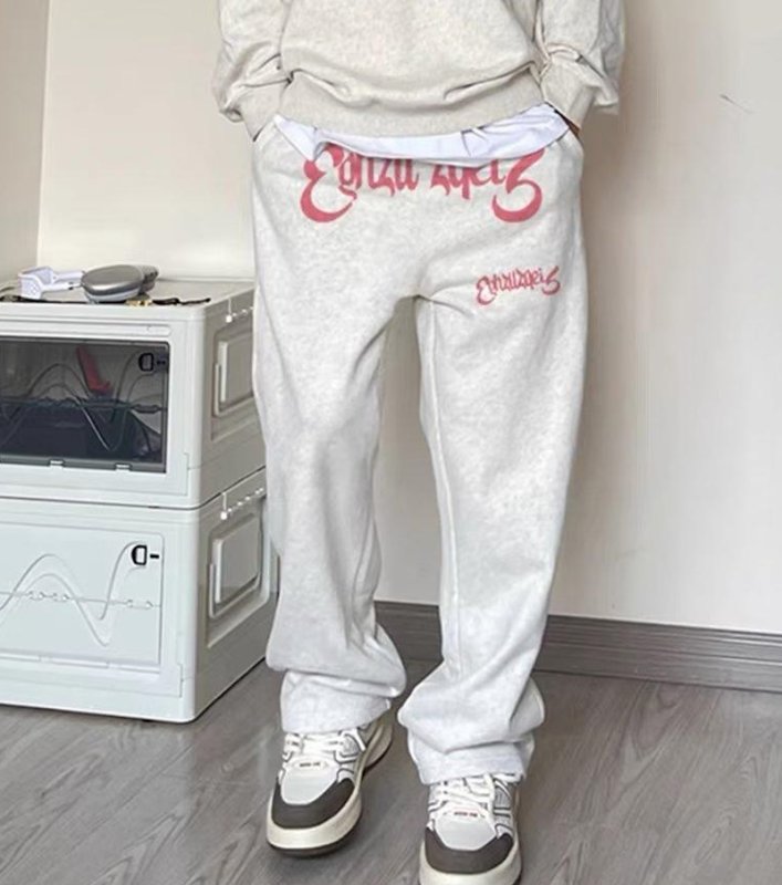 画像3:  Unisex Logo Print Sport Straight Casual Pants  Sweat Pants Jogger Pant ロゴ入りプリントスウェットパンツス ジョガーパンツ ユニセックス 男女兼用  (3)