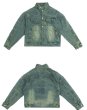 画像1: unisex customized motorcycle denim jackets uniform jacket blouson Stadium jumper ユニセックス 男女兼用カスタマイズダメージデニムGジャンジャンパー MA-1 ボンバー ジャケット ブルゾン (1)