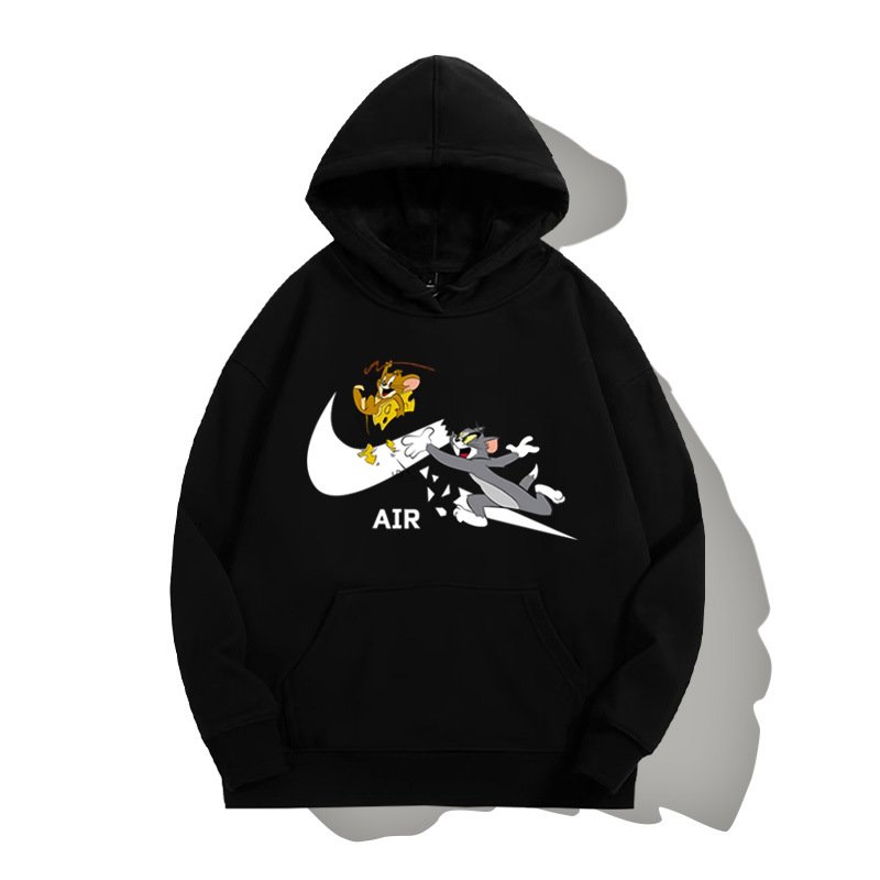 画像5: SALE セール New Tom and Jerry Broken swoosh AIR Logo Hoodie Hoody sweater  ユニセックス 男女兼用 トムとジェリー トム＆ジェリー ブロークン スウォッシュ エアーロゴ プリント フーディ スウェット パーカー (5)