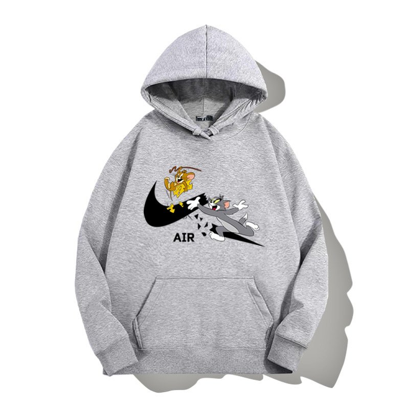 画像8: SALE セール New Tom and Jerry Broken swoosh AIR Logo Hoodie Hoody sweater  ユニセックス 男女兼用 トムとジェリー トム＆ジェリー ブロークン スウォッシュ エアーロゴ プリント フーディ スウェット パーカー (8)
