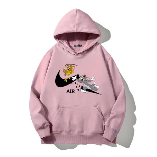 画像1: New Tom and Jerry Broken swoosh AIR Logo Hoodie Hoody sweater  ユニセックス 男女兼用 トムとジェリー トム＆ジェリー ブロークン スウォッシュ エアーロゴ プリント フーディ スウェット パーカー (1)