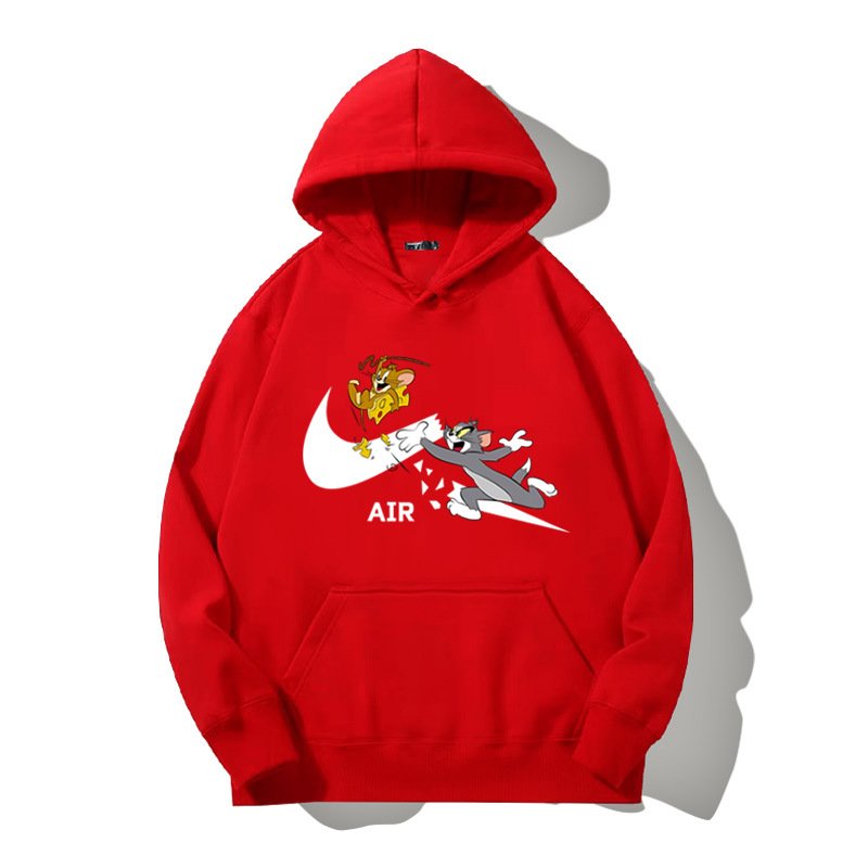 画像2: SALE セール New Tom and Jerry Broken swoosh AIR Logo Hoodie Hoody sweater  ユニセックス 男女兼用 トムとジェリー トム＆ジェリー ブロークン スウォッシュ エアーロゴ プリント フーディ スウェット パーカー (2)